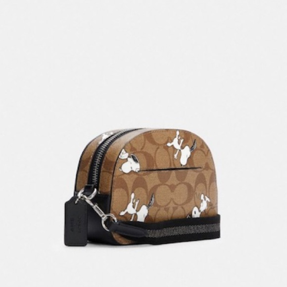 New💃Coach Coach X Peanuts Mini Serena Crossbody In Signature Canvas With Snoopy - Picture 9 of 11